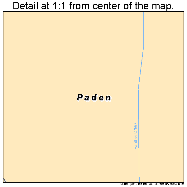 Paden, Mississippi road map detail