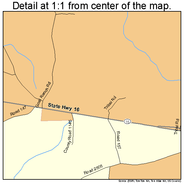 Pearl River, Mississippi road map detail