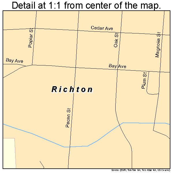 Richton, Mississippi road map detail