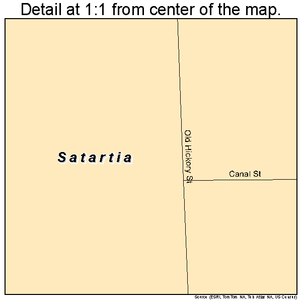 Satartia, Mississippi road map detail