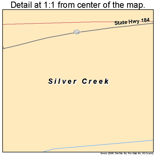 Silver Creek, Mississippi road map detail