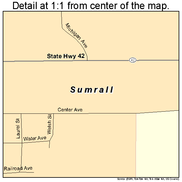 Sumrall, Mississippi road map detail