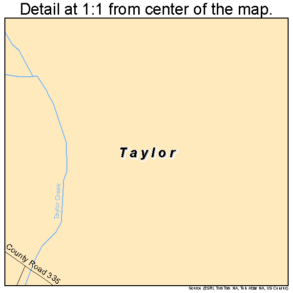 Taylor, Mississippi road map detail