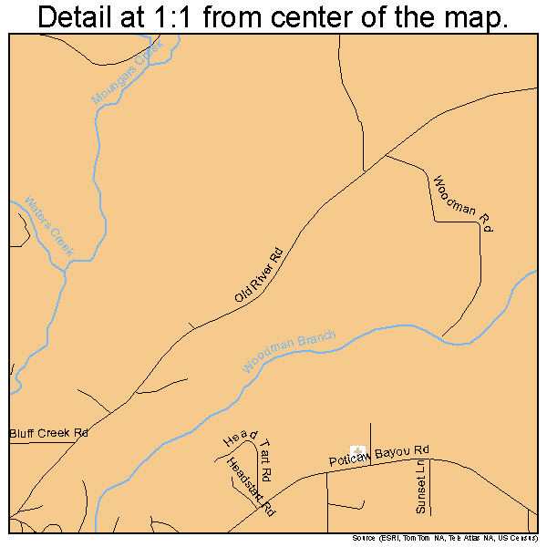 Vancleave, Mississippi road map detail
