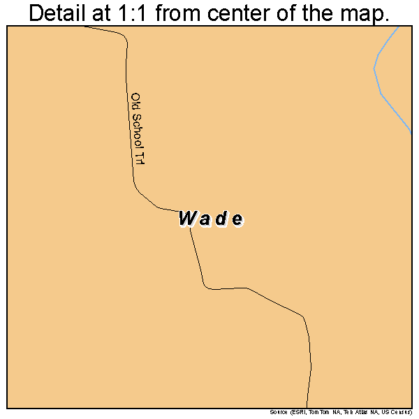 Wade, Mississippi road map detail