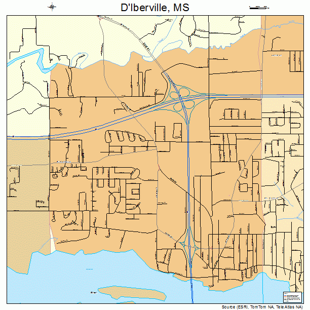 D'Iberville, MS street map