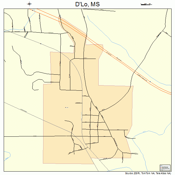D'Lo, MS street map