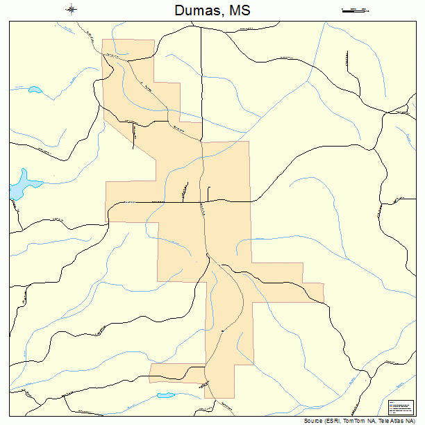 Dumas, MS street map