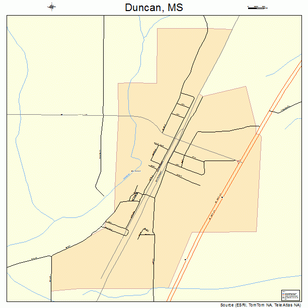 Duncan, MS street map