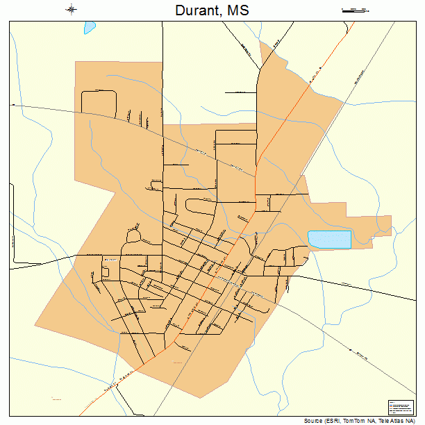 Durant, MS street map
