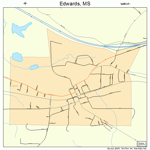 Edwards, MS street map