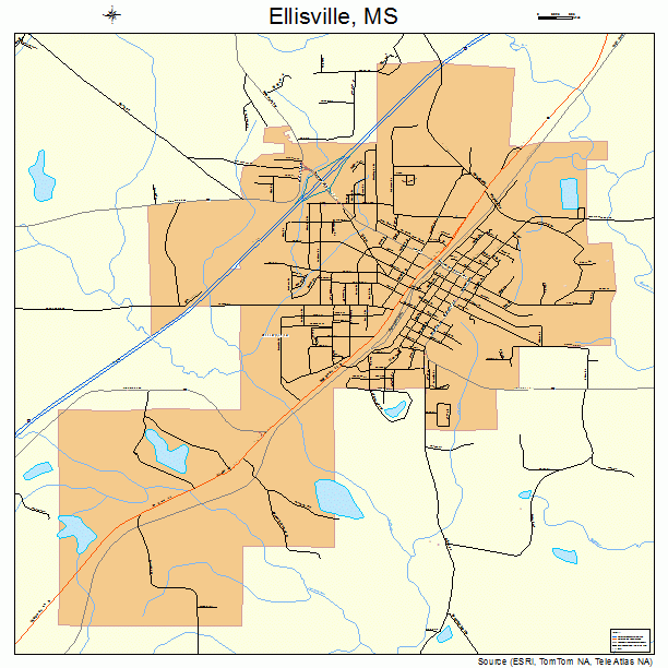 Ellisville, MS street map