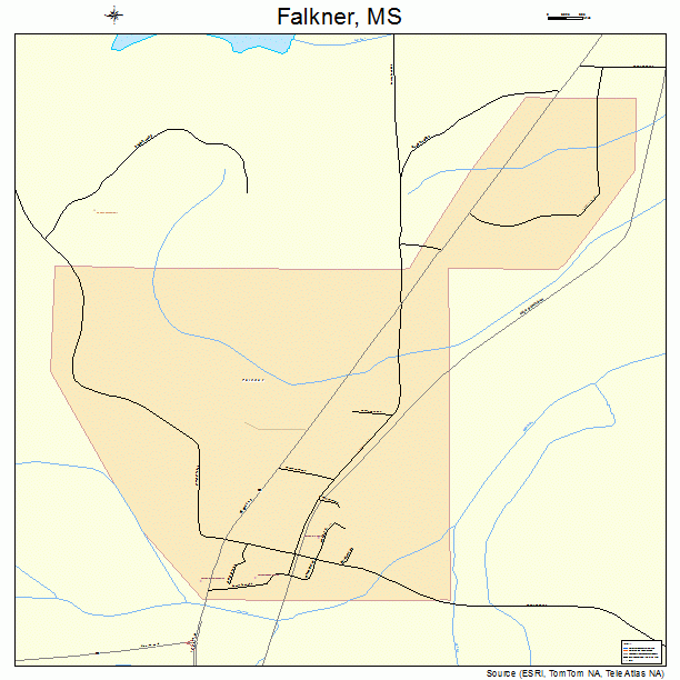 Falkner, MS street map