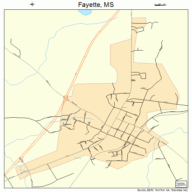 Fayette, MS street map