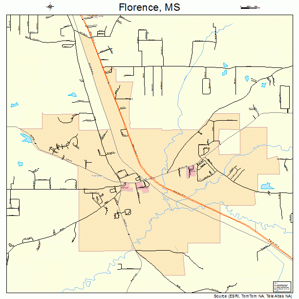 Florence, MS street map