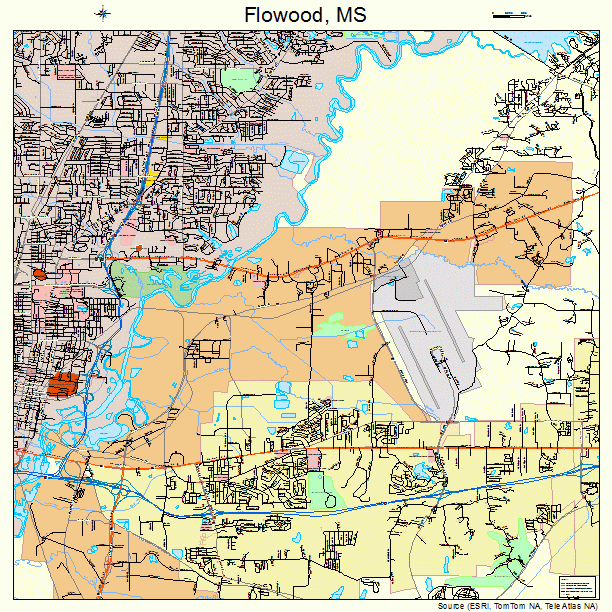 Flowood, MS street map