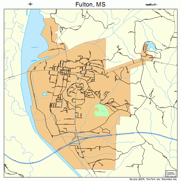 Fulton, MS street map