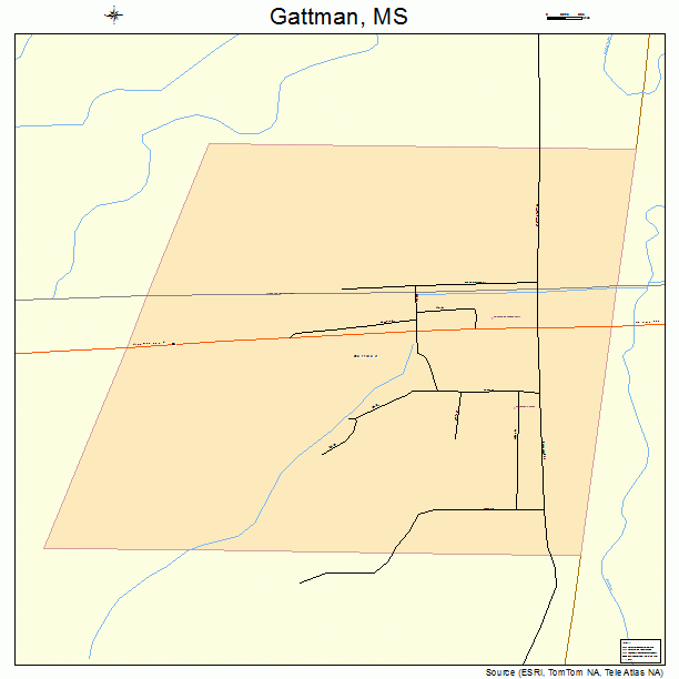 Gattman, MS street map