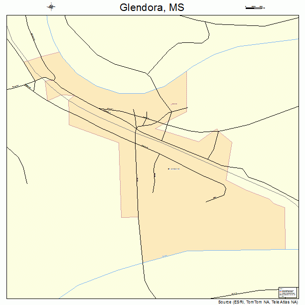Glendora, MS street map