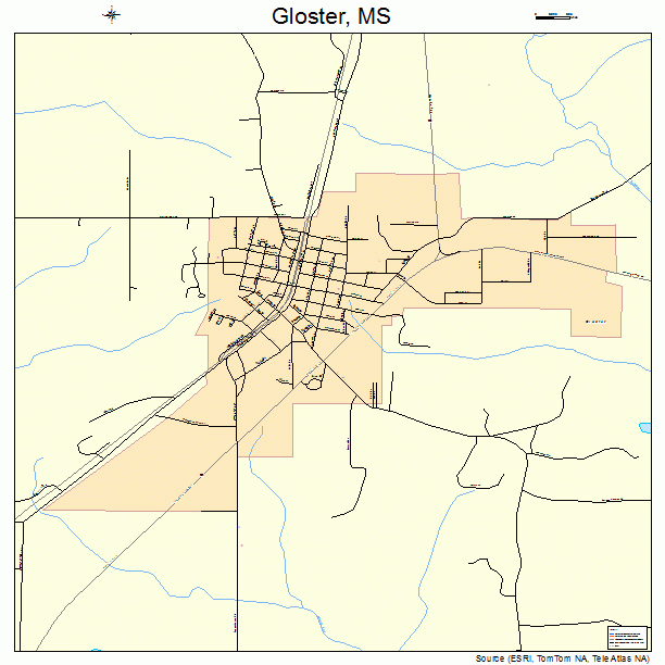 Gloster, MS street map