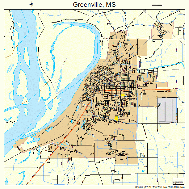 Greenville, MS street map