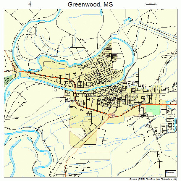Greenwood, MS street map