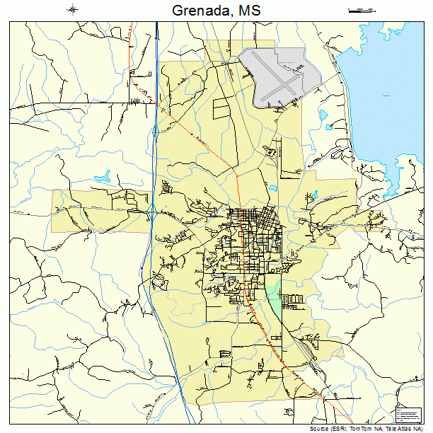 Grenada, MS street map