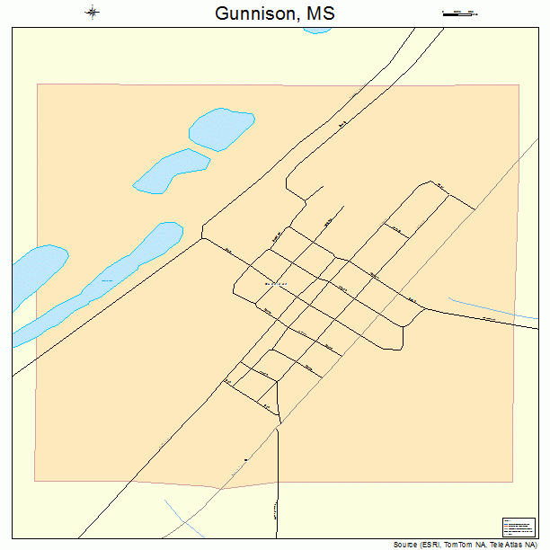 Gunnison, MS street map