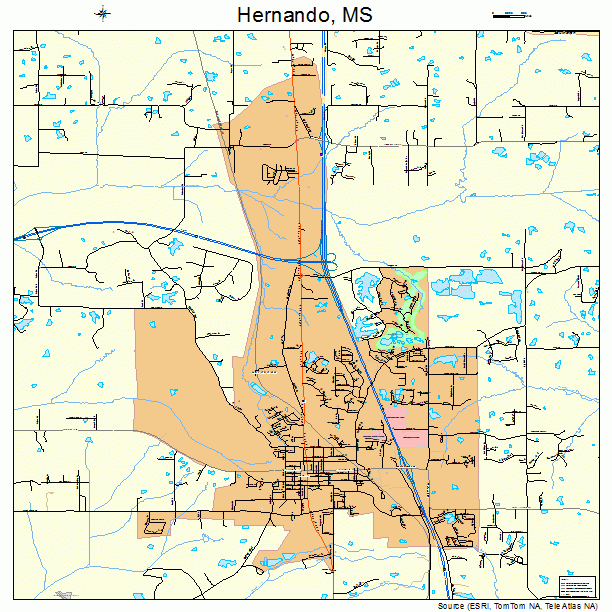 Hernando, MS street map