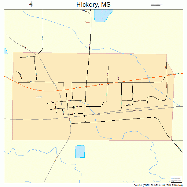 Hickory, MS street map