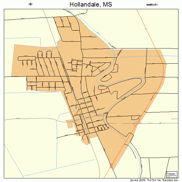 Hollandale, MS street map