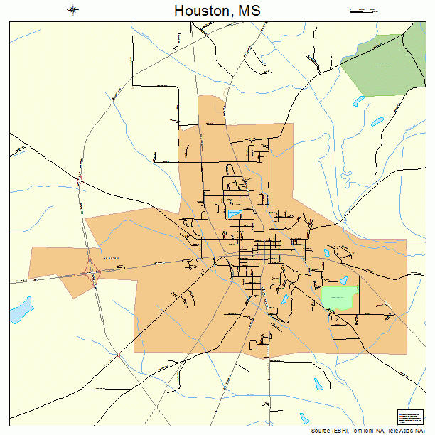 Houston, MS street map