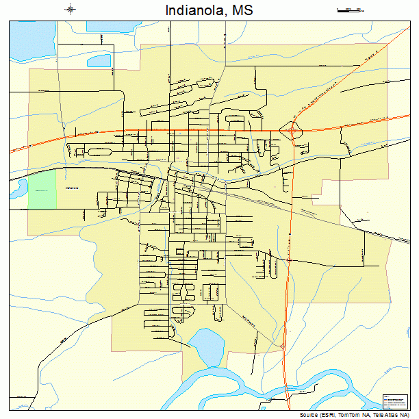Indianola, MS street map