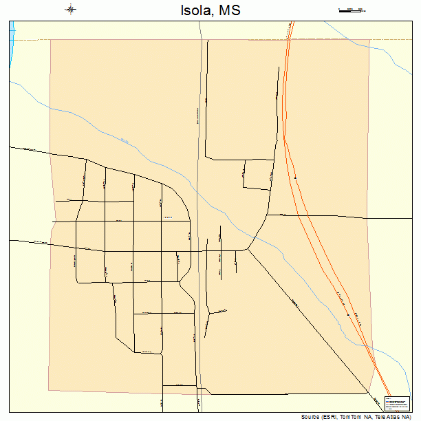 Isola, MS street map