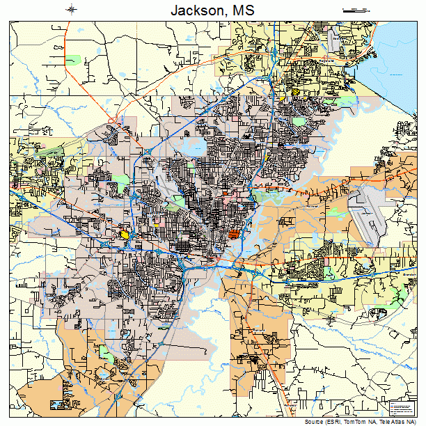 Jackson Mississippi Street Map 2836000