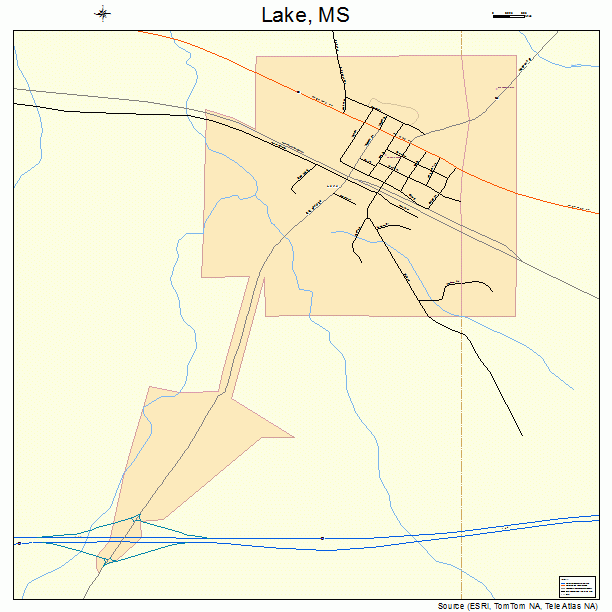 Lake, MS street map