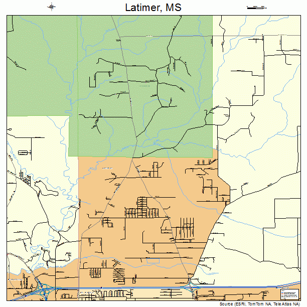 Latimer, MS street map