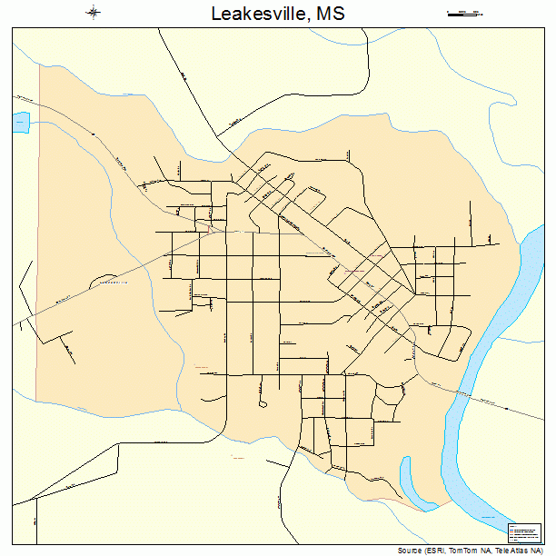Leakesville, MS street map