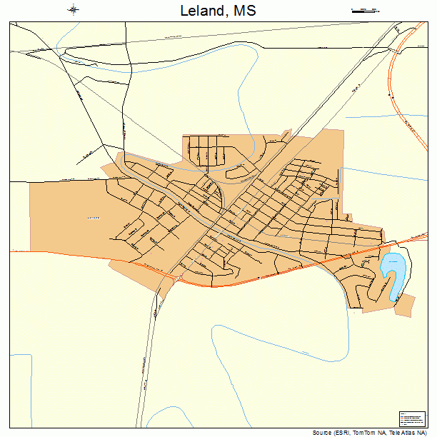 Leland, MS street map