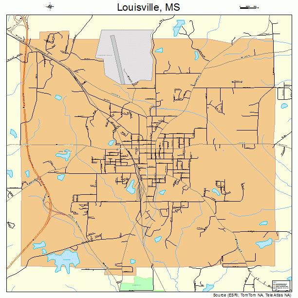 Louisville, MS street map