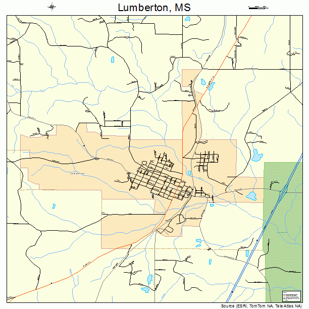 Lumberton, MS street map