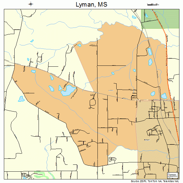 Lyman, MS street map