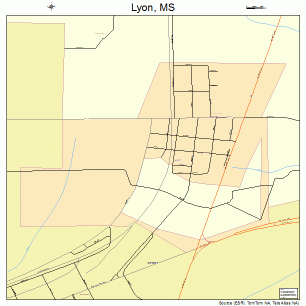 Lyon, MS street map