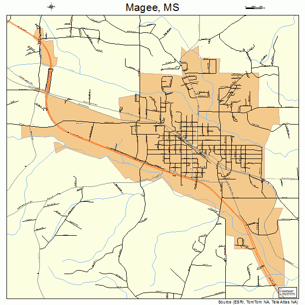 Magee, MS street map