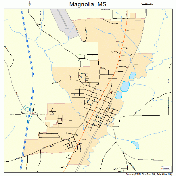 Magnolia, MS street map