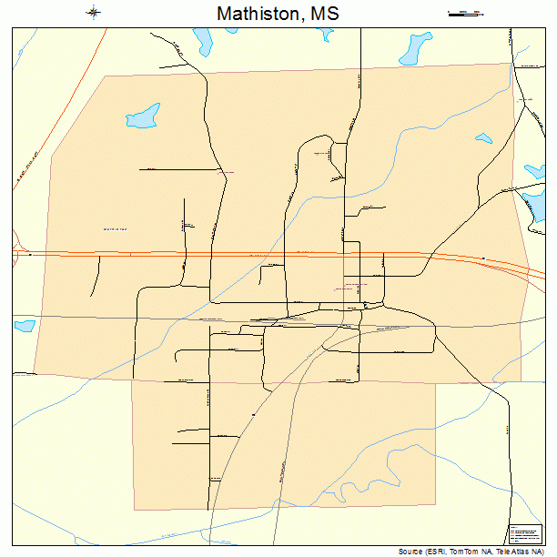 Mathiston, MS street map