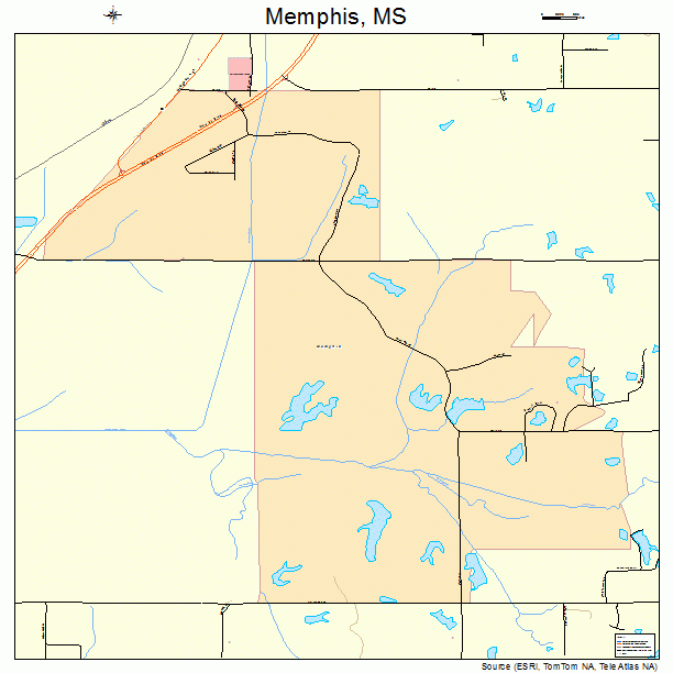 Memphis, MS street map