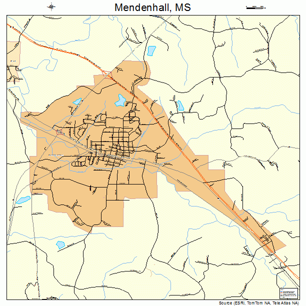 Mendenhall, MS street map