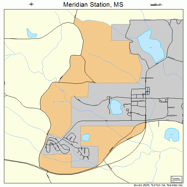 Meridian Station, MS street map