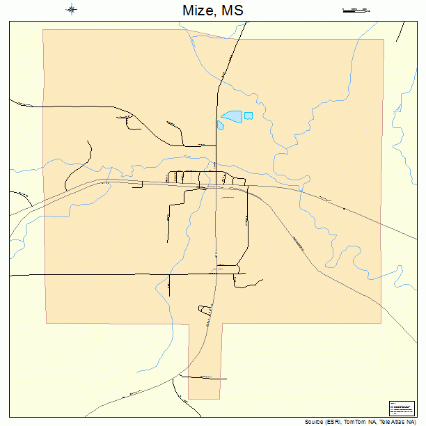 Mize, MS street map